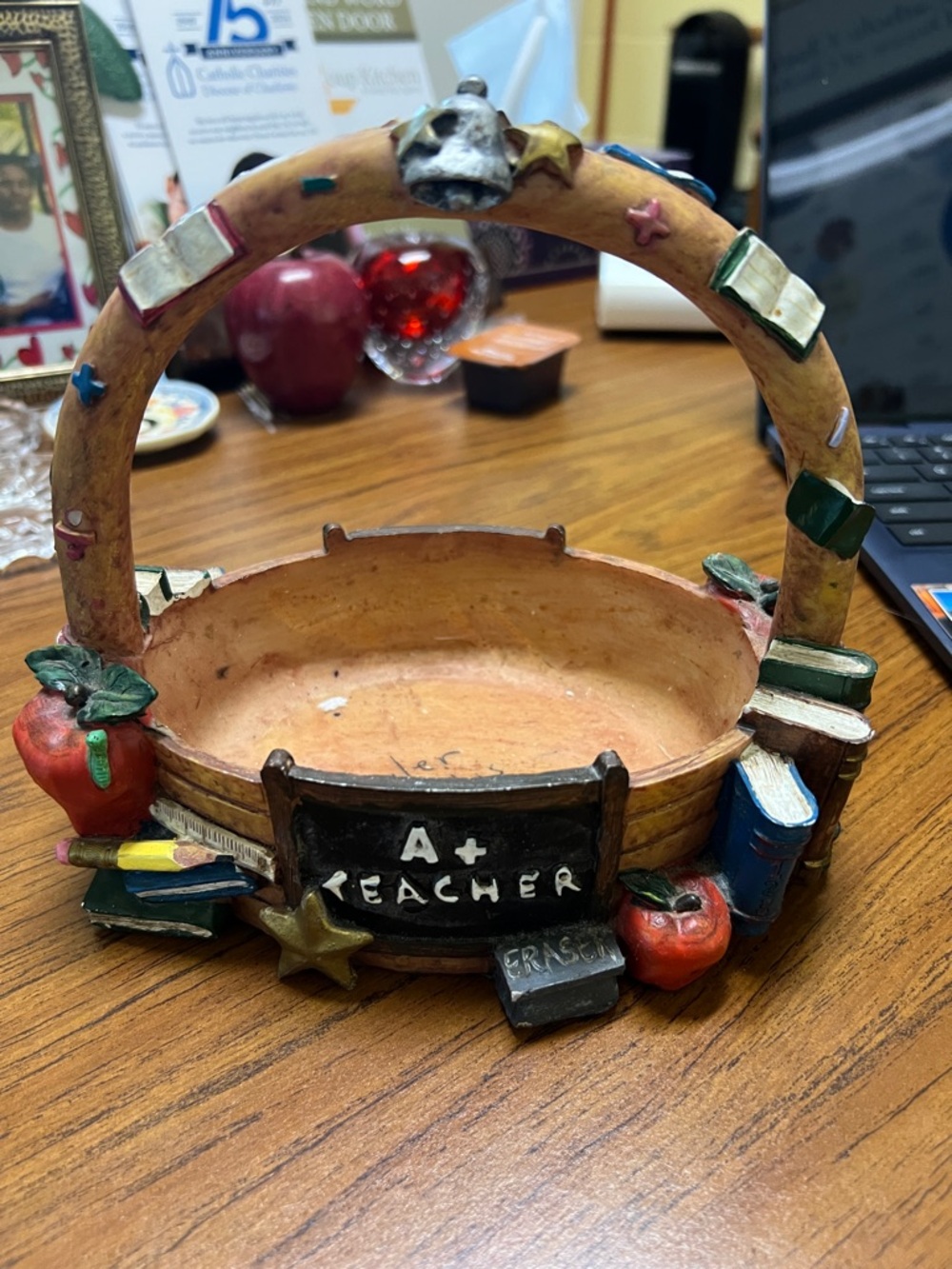 A+ Teacher Decorative Trinket Basket - Multicolor